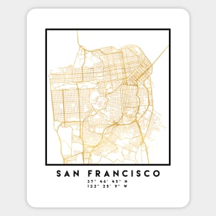 SAN FRANCISCO CALIFORNIA CITY STREET MAP ART Sticker